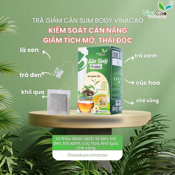 Trà giảm cân Slim Body Premium Vinacao - Từ lá sen, trà đen, trà xanh, khổ qua, chè vằng