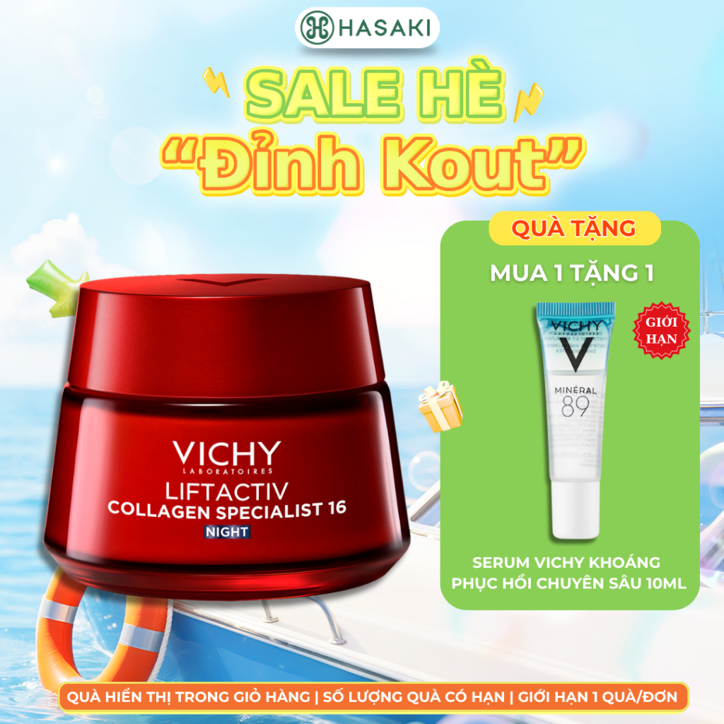 Kem Dưỡng Hỗ Trợ Sáng Da, Mờ Thâm Nám Ban Đêm Vichy Liftactiv Collagen Specialist Night 50ml