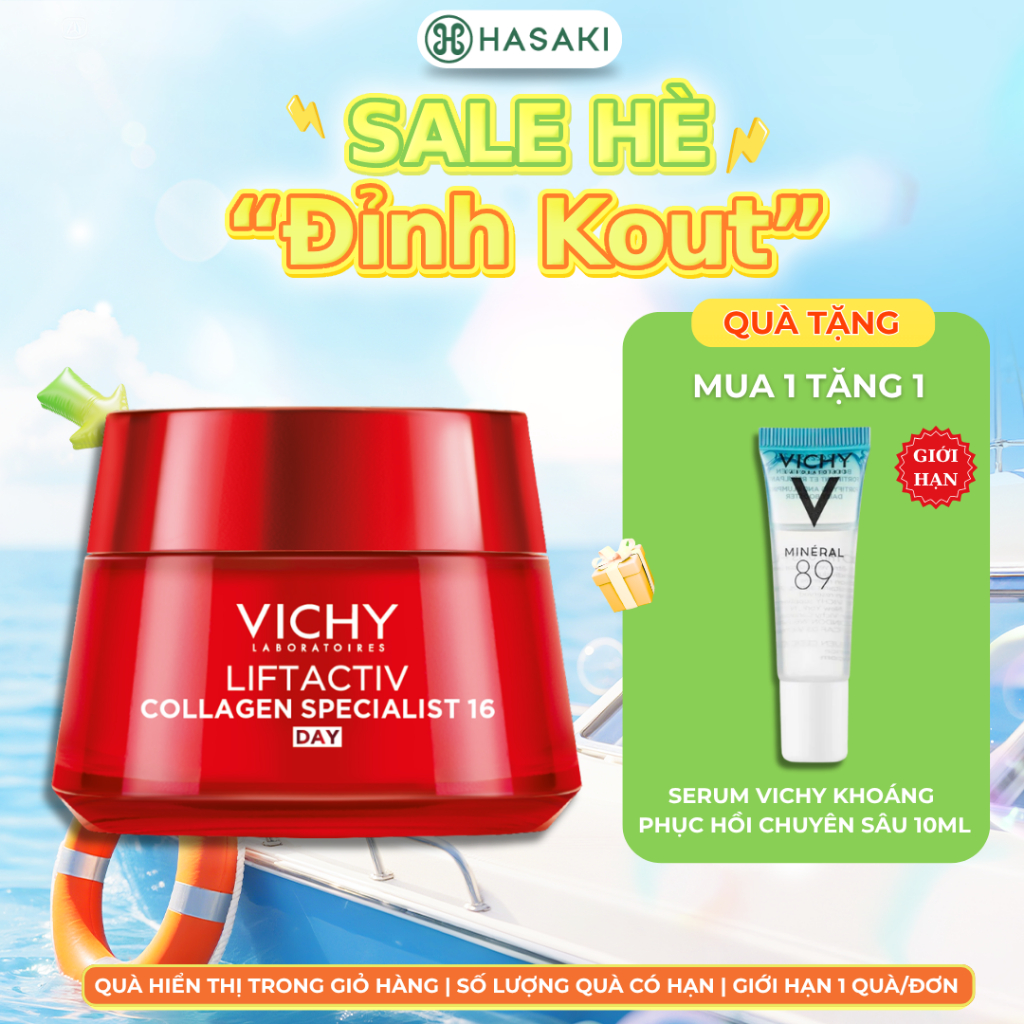 Kem Dưỡng Ban Ngày Vichy Liftactiv Collagen Specialist 16 (Hỗ Trợ Cải thiện 16 Dấu Hiệu Lão Hóa) 50Ml