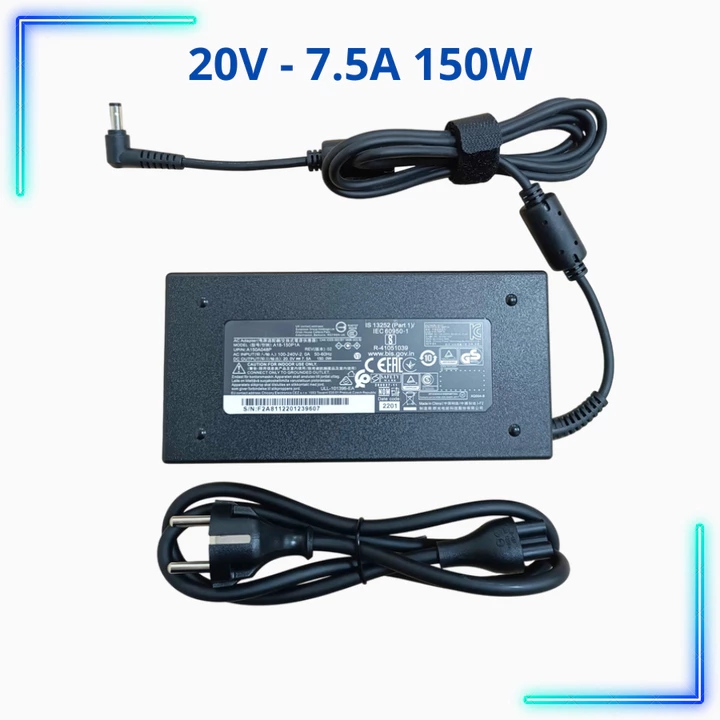 Sạc Laptop MSI Gaming 20V - 7.5A 150W Đầu cắm 5.5x2.5mm - Adapter MSI New