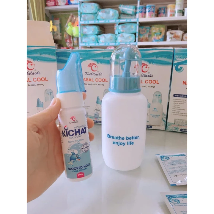 Bình Rửa Mũi NASAL COOL Kichilachi – Dụng Cụ Vệ Sinh Mũi Cho Bé Từ 3 Tháng Và Người Lớn