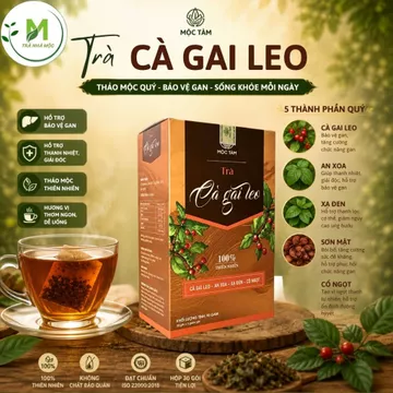 Trà Thảo Mộc Cà Gai Leo Mộc Tâm Túi Lọc, Thành Phần Cà Gai Leo An Xoa Xạ Đen Cỏ Ngọt, hộp 30 túi lọc
