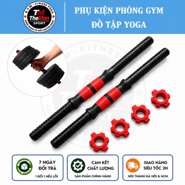 Bộ Thanh Đòn Tạ Tay 40cm/50cm – Tay Cầm Tạ Lắp Tạ Đĩa Tập Gym, Tập Tay, Vai, Ngực Tại Nhà