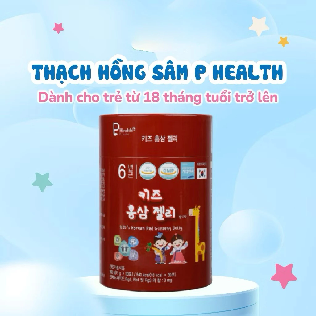 Hồng Sâm Cho Bé Dạng Thạch P Healt - Hồng Sâm Tăng Đề Kháng Cho Bé Xuất Xứ Hàn Quốc -Hồng Sâm Hỗ Trợ Ăn Ngon Ngủ Ngon
