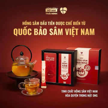 Nước Hồng Sâm Thái Minh Mật Ong Hộp 20 Gói 8ml | Hồng Sâm Việt Nam Lai Châu | Bồi Bổ Sức Khỏe, Tăng Cường Sức Đề Kháng