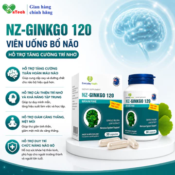 Bổ não NZ - Ginkgo 120 Everyday health hoạt huyết dưỡng não tăng tuần hoàn não cải thiện trí nhớ tăng khả năng tập trung