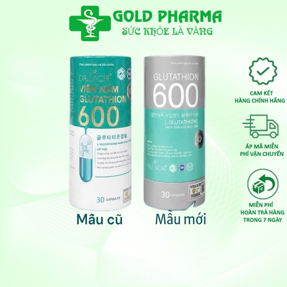 Glutathione 600 viên uống trắng da chính hãng giảm thâm nám, cân bằng nội tiết tố nữ