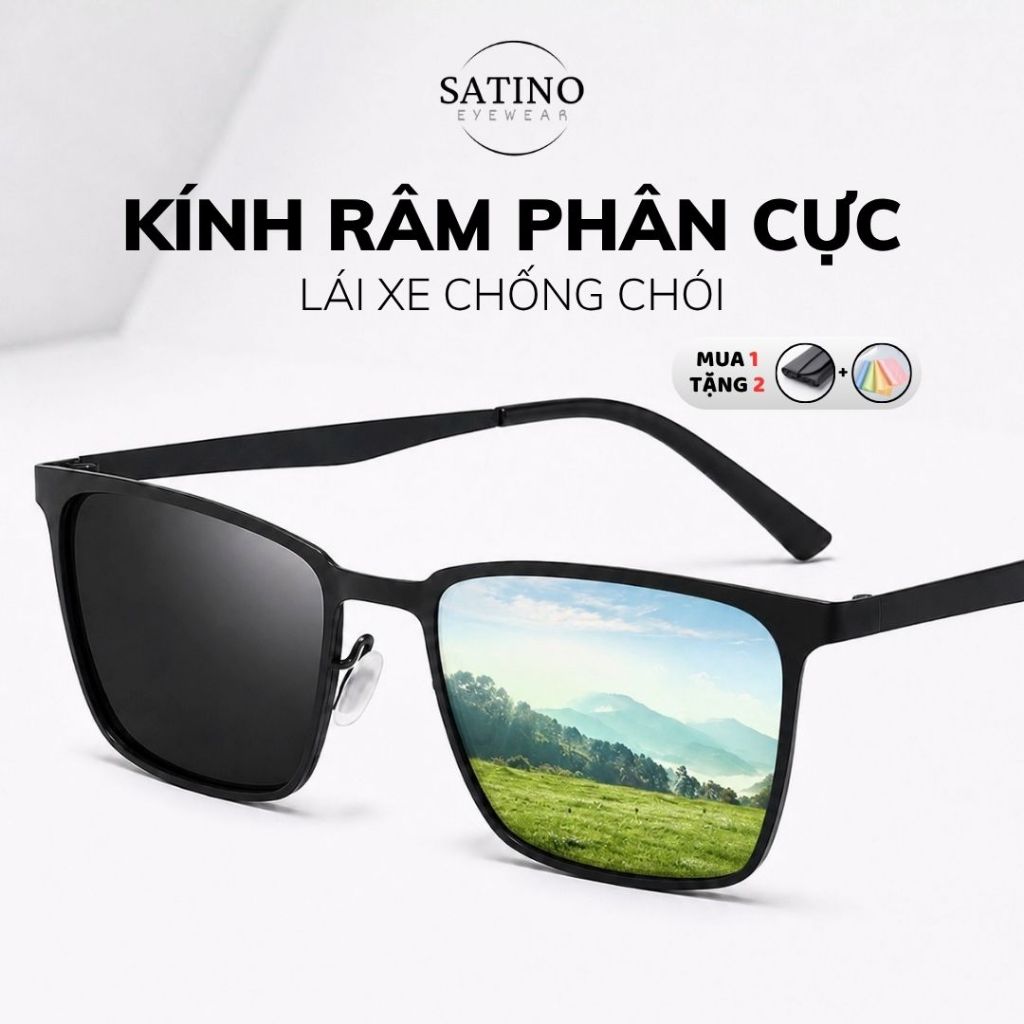Kính râm phân cực SATINO mắt kính nam chống chói lóa mắt đèn xe đi nắng chống uv kính mắt câu cá đánh golf M1