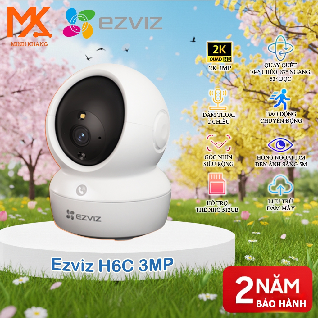 Camera Ezviz CS-H6C – 3MP Pro / 5MP Pro /  8MP Pro Bản Chuẩn – xoay 360°, hình ảnh sắc nét