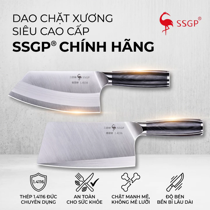 Dao làm bếp Frankfurt SSGP, dao chặt xương, dao cắt thịt, dao thái thịt, dao đầu bếp, dao nhà bếp