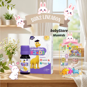 [mua 1 tặng 2 Qùa] Vitamin D3K2 Lineabon,Bổ Sung Vitamin D3 Cho Trẻ Tăng Chiều Cao Cho Bé Lọ 10Ml