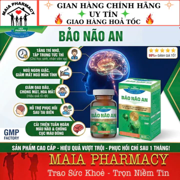 Viên Bỗ Não BẢO NÃO AN Giúp Tăng Cường Trí Nhớ, Ngủ Ngon Giấc, Cải Thiện Tuần Hoàn Máu Não, Ngừa Đột Quỵ -TST01