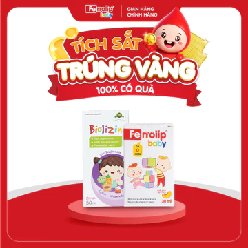 [DEAL HOT ] Bộ Đôi Kẽm Biolizin & Sắt Ferrolip Baby Cho Bé - Hỗ Trợ Con Ăn Ngon, Tăng Đề Kháng, Bổ Sung Sắt Kẽm Cho Bé.