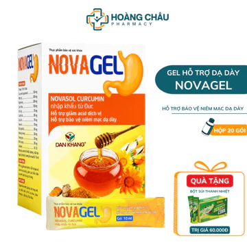 Gel Dạ Dày NOVAGEL Dân Khang - Hỗ Trợ Trào Ngược, Bảo Vệ Niêm Mạc, Giúp Êm Dịu Dạ Dày, Hộp 20 Gói