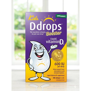 Kids Ddrops Booster Vitamin D3 - Bổ Sung 600IU Vitamin D3 Thuần Cho Trẻ Từ 1 Tuổi Lọ 180 Giọt