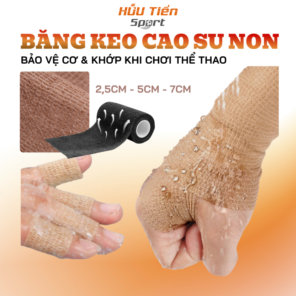 Băng Keo Quấn Cơ, Băng Keo Dán Cơ Thể Thao Đá Banh Đá Bóng Cao Su Non Chống Chấn Thương