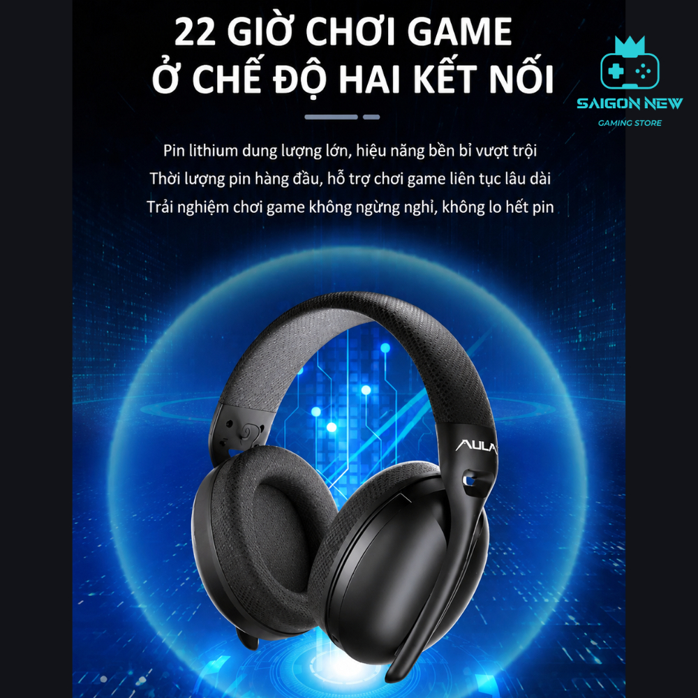 Tai nghe chụp tai gaming AULA S6 - Kết nối không dây - Hỗ trợ app tùy chỉnh - Tai nghe gaming có mic đàm thoại | BigBuy360 - bigbuy360.vn