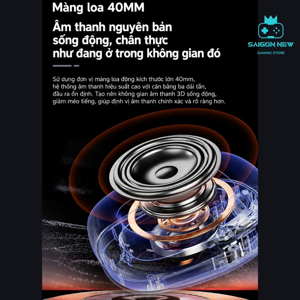 Tai nghe chụp tai gaming AULA S6 - Kết nối không dây - Hỗ trợ app tùy chỉnh - Tai nghe gaming có mic đàm thoại | BigBuy360 - bigbuy360.vn