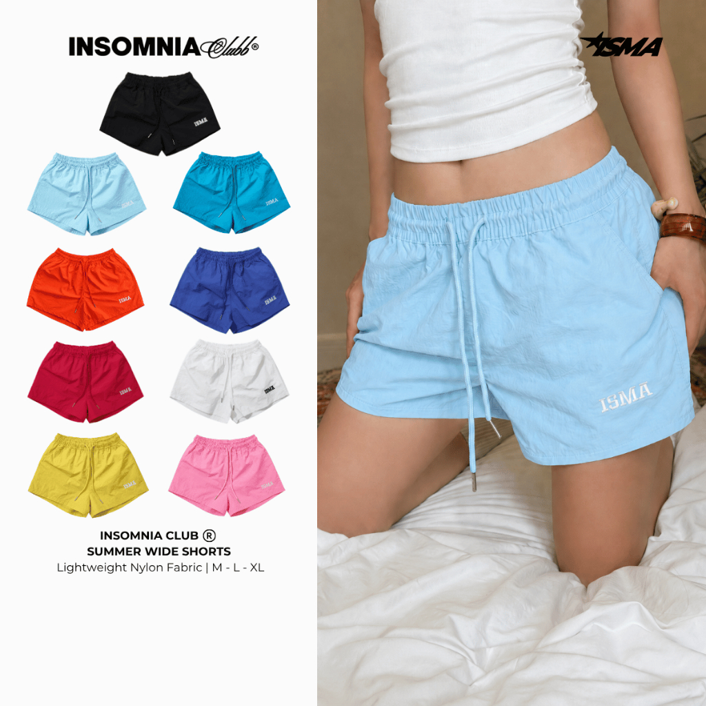 [NEW COLOR] Quần Đùi Nữ Vải Dù INSOMNIA Đi Chơi Đi Biển Ống Rộng - PS019