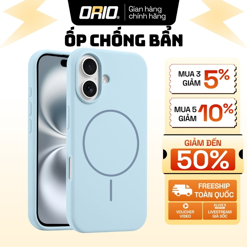Ốp Lưng iPhone ORIO Chống Bẩn Sạc Không Dây Full 4 Góc Chống Sốc Va Đập Mạnh Lót Nhung Chống Trầy