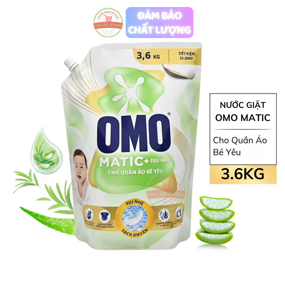 Nước Giặt OMO Matic Cho Quần Áo Bé - Túi 3.6KG