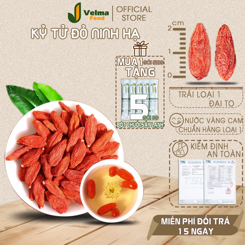 Kỷ tử VELMA FOOD nội địa trung organic làm đẹp da, cải thiện thị lực