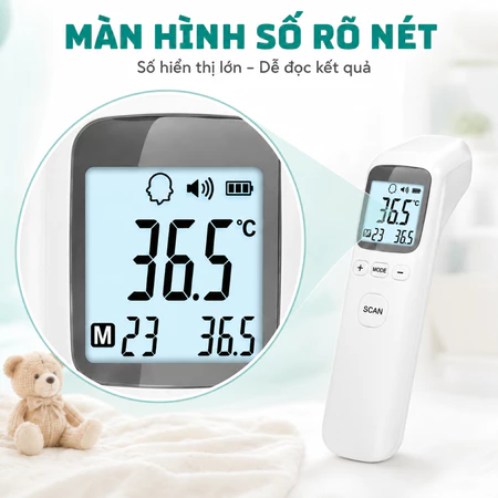 Nhiệt Kế Điện Tử Hồng Ngoại Màn Hình LED Đo Trán Cho Bé Và Gia Đình Chính Xác Không Cần Tiếp Xúc
