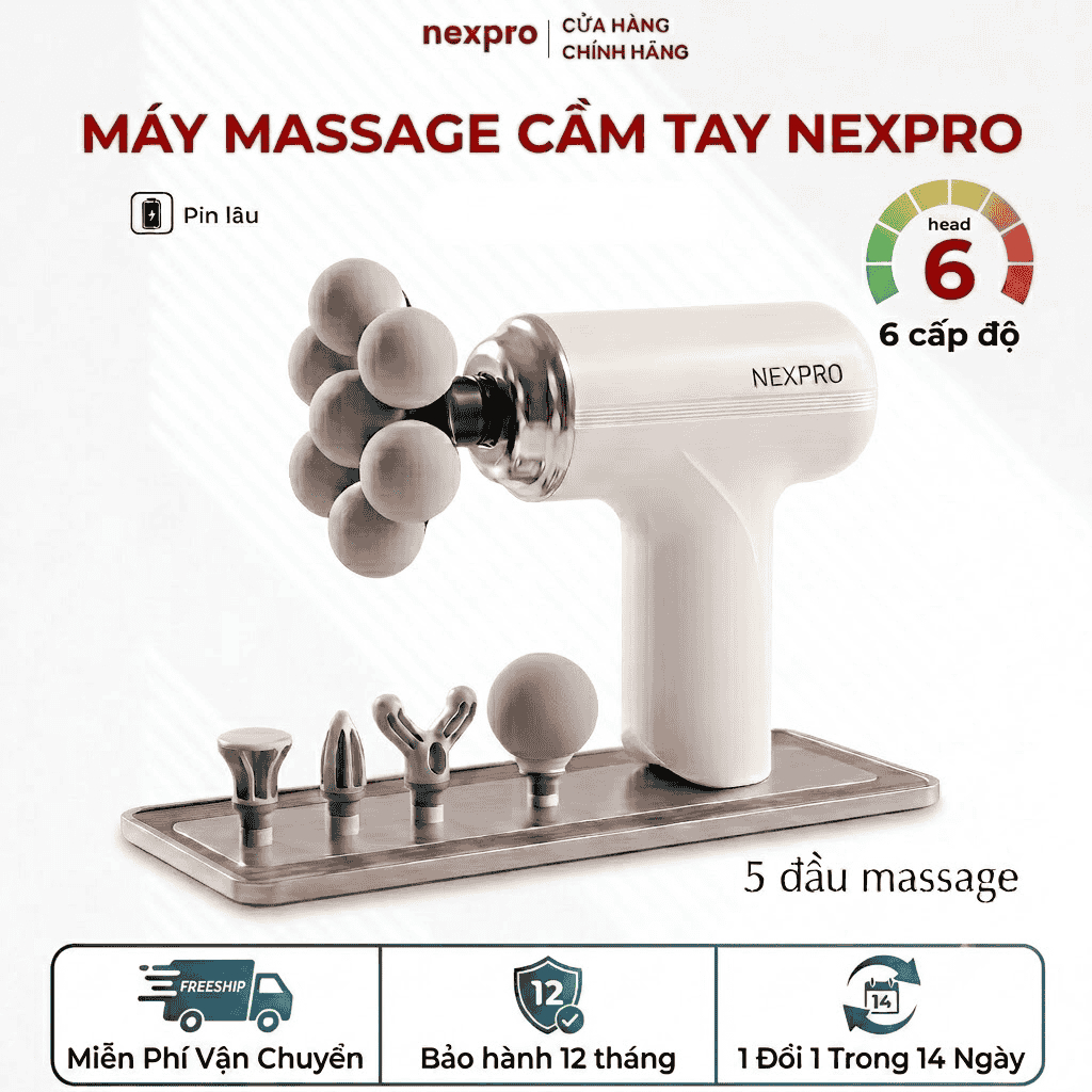 Máy massage cầm tay NEXPRO (cảm biến lực AI, pin 3000mAh)