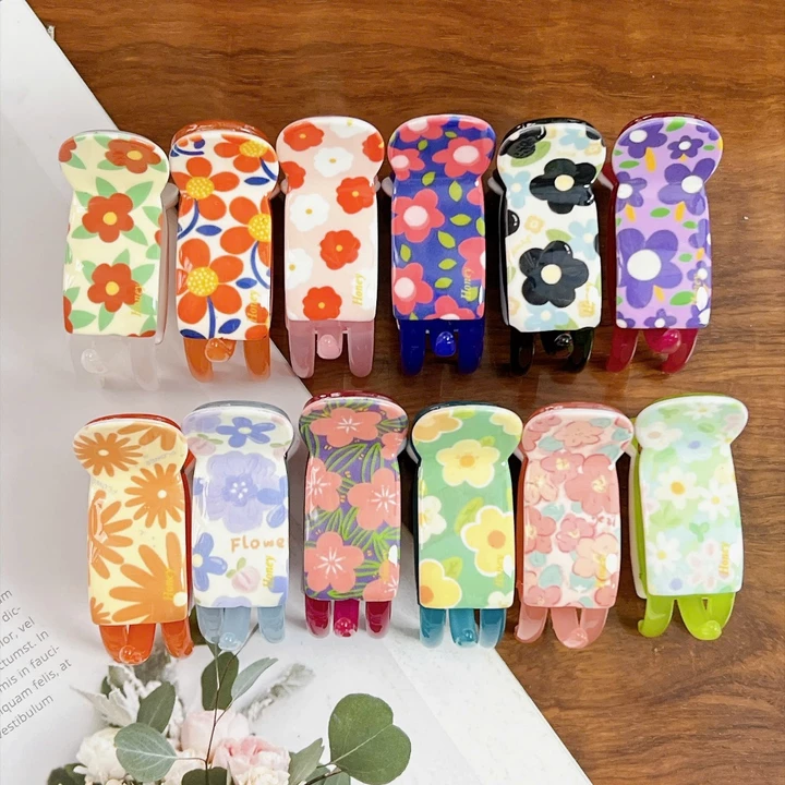 Kẹp Càng Cua Honey 3 Răng Họa Tiết Hoa Nhí Vintage Kẹp Tóc Mini Kẹp Đuôi Ngựa Kẹp Búi Củ Tỏi Chắc Chắn Nhiều Màu Xinh