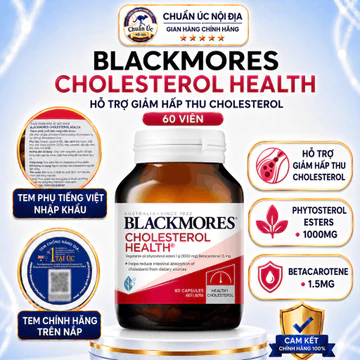 [NHẬP KHẨU TEM PHỤ] Viên Uống Hỗ Trợ Giảm Cholesterol Ngăn Ngừa Triệu Chứng Tim Mạch Blackmores Cholesterol Health 60v