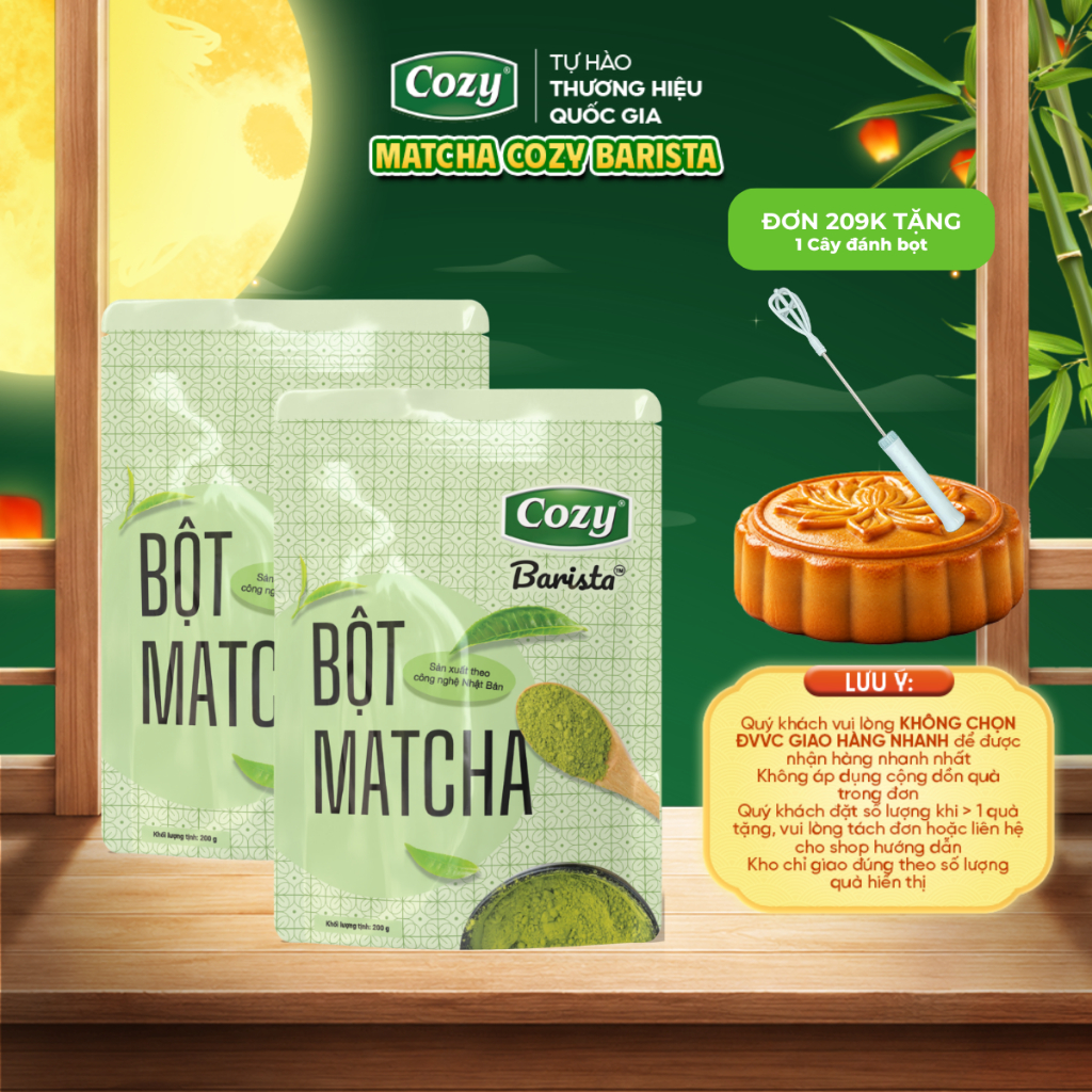 Combo Bột Matcha Cozy Barista, Bột Trà Xanh Cozy Bột Matcha Pha Latte Matcha Coldwisk Làm Bánh