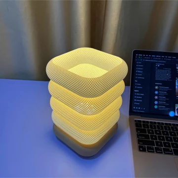 Đèn decor họa tiết lưới in 3d, đèn ngủ, đèn bàn vàng ấm, đèn decor phòng ngủ, trang trí phòng ngủ