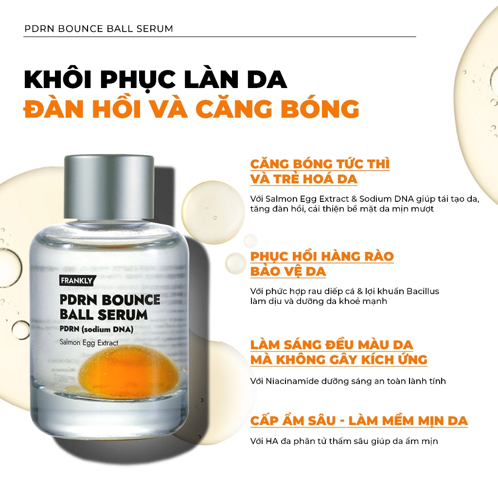 Tinh chất dưỡng căng bóng và trẻ hoá da Frankly PDRN Bounce Ball 30ml