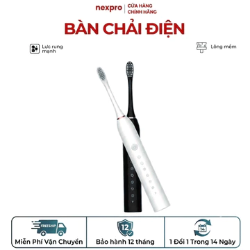 Bàn Chải Điện Sóng Âm, Bàn Chải Đánh Răng Điện, Bàn Chải Điện Lông Mềm, Bàn Chải Đánh Răng Tự Động, Tặng 4 Đầu Thay Thế