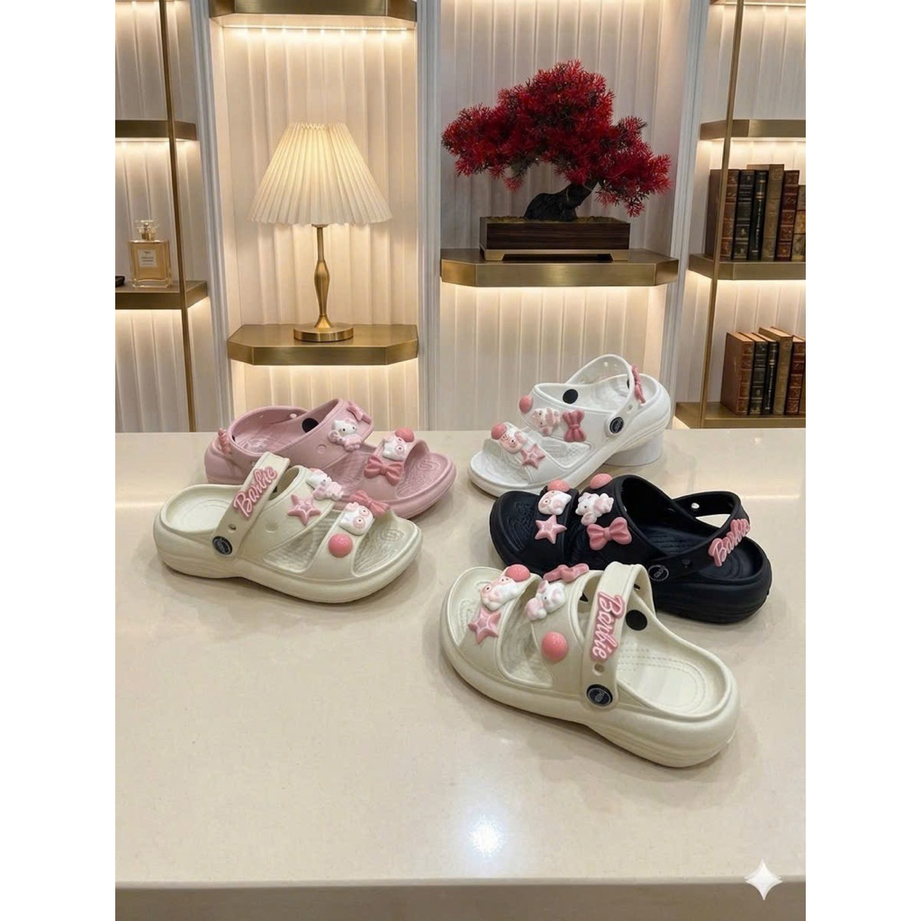 Dép sandan bé gái đế bánh mì cao 4cm,Chất liệu nhựa Eva nhẹ êm ,thoáng khí.Tặng kèm  charm mèo dễ thương  ( size 24-35 )