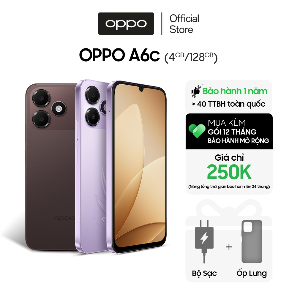 Điện thoại OPPO A6c 4GB/128GB siêu pin 7000mAh và sạc ngược có dây – Hàng chính hãng