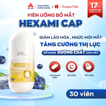 Viên Uống Bổ Mắt HEXAMI CAP Bổ Sung Dưỡng Chất Tăng Cường Thị Lực Giảm Nhức Mỏi Mắt Lọ 30 Viên