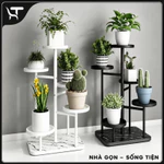 Kệ Để Cây Cảnh Nhiều Tầng Đế Đá Cực Chắc - Giá Để Chậu Hoa Khung Sắt Decor Phòng Khách Ban Công Cao 72cm — ảnh 1