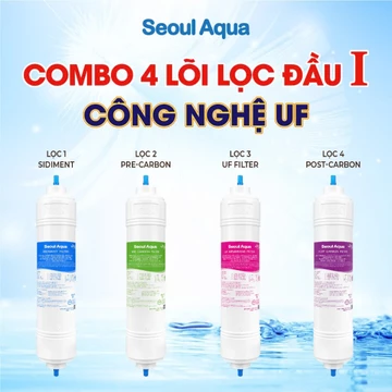 Bộ 4 lõi lọc nước sinh hoạt 11inch đầu chữ i dùng cho máy lọc nước tủ đứng chính hãng Hàn Quốc