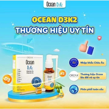 Vitamin D3K2 Ocean Dạng Xịt và nhỏ giọt Bổ Sung Vitamin D3, Vitamin K2 20ml Tăng Cường Hấp Thu Canxi Và Dưỡng Chất
