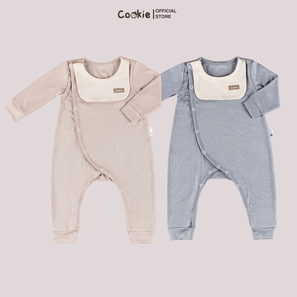 COMBO HAI Sleepsuit Cổ Yếm Cotton Jersey COOKIE Cho Bé Size Từ 0 Đến 12 Tháng 2026
