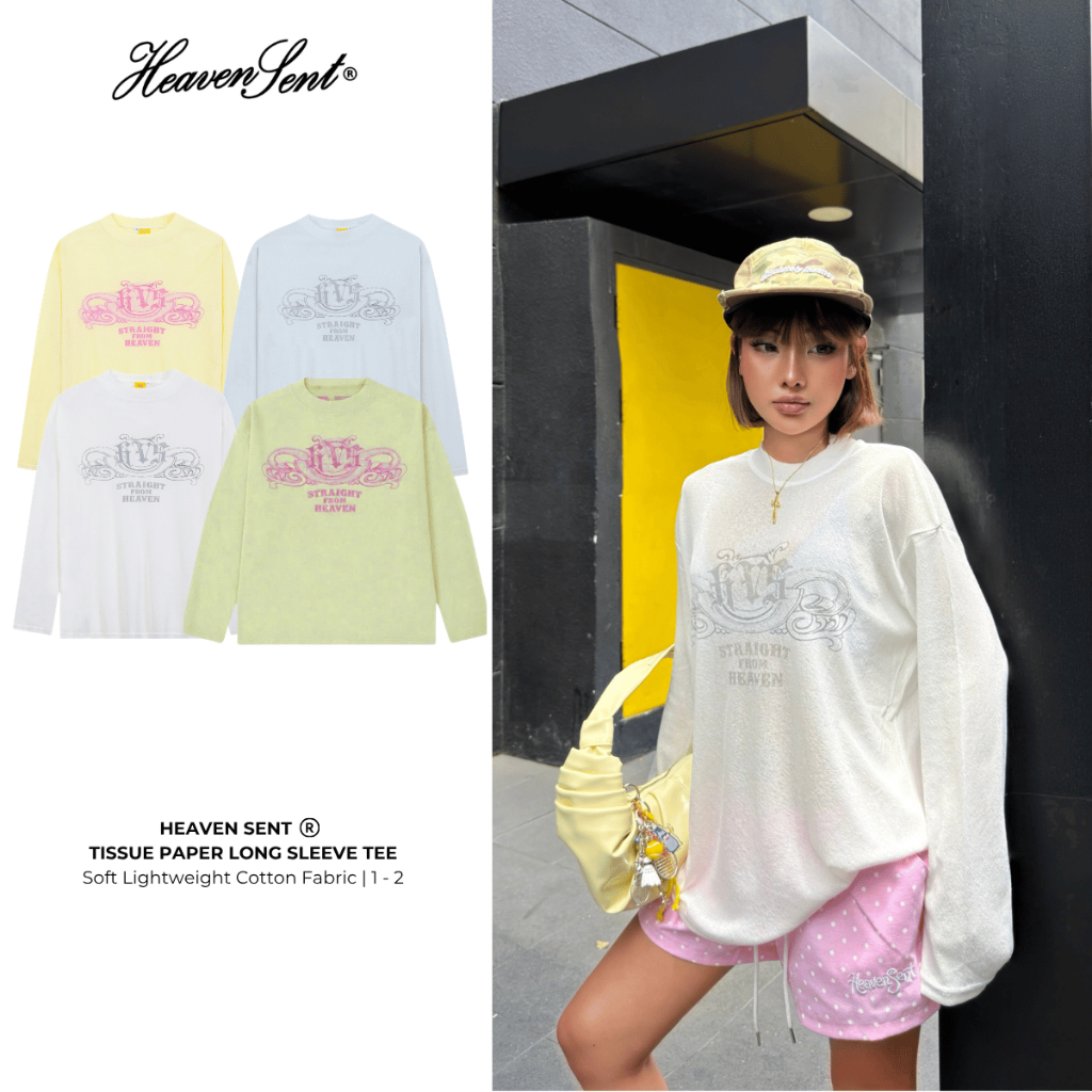 Áo Thun Tay Dài Vải Giấy Xược Heaven Sent Straight From Heaven - HS_TS012