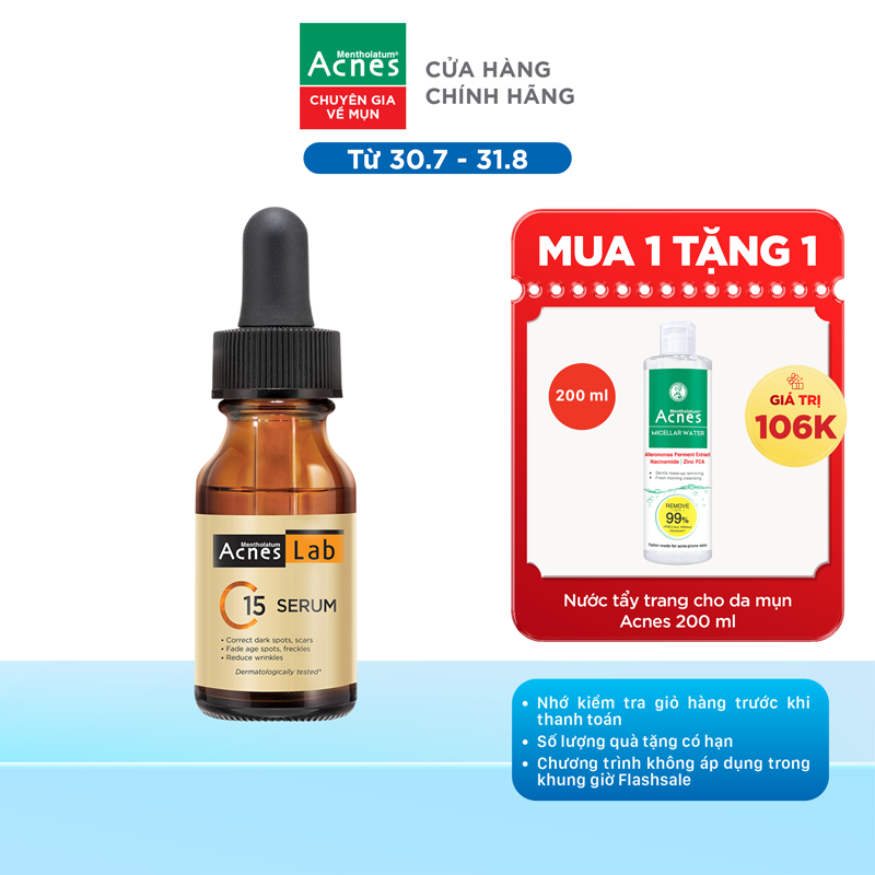 Tinh Chất Acnes Lab C15 Dưỡng Sáng, Mờ Thâm, Ngừa Lão Hóa 15ml