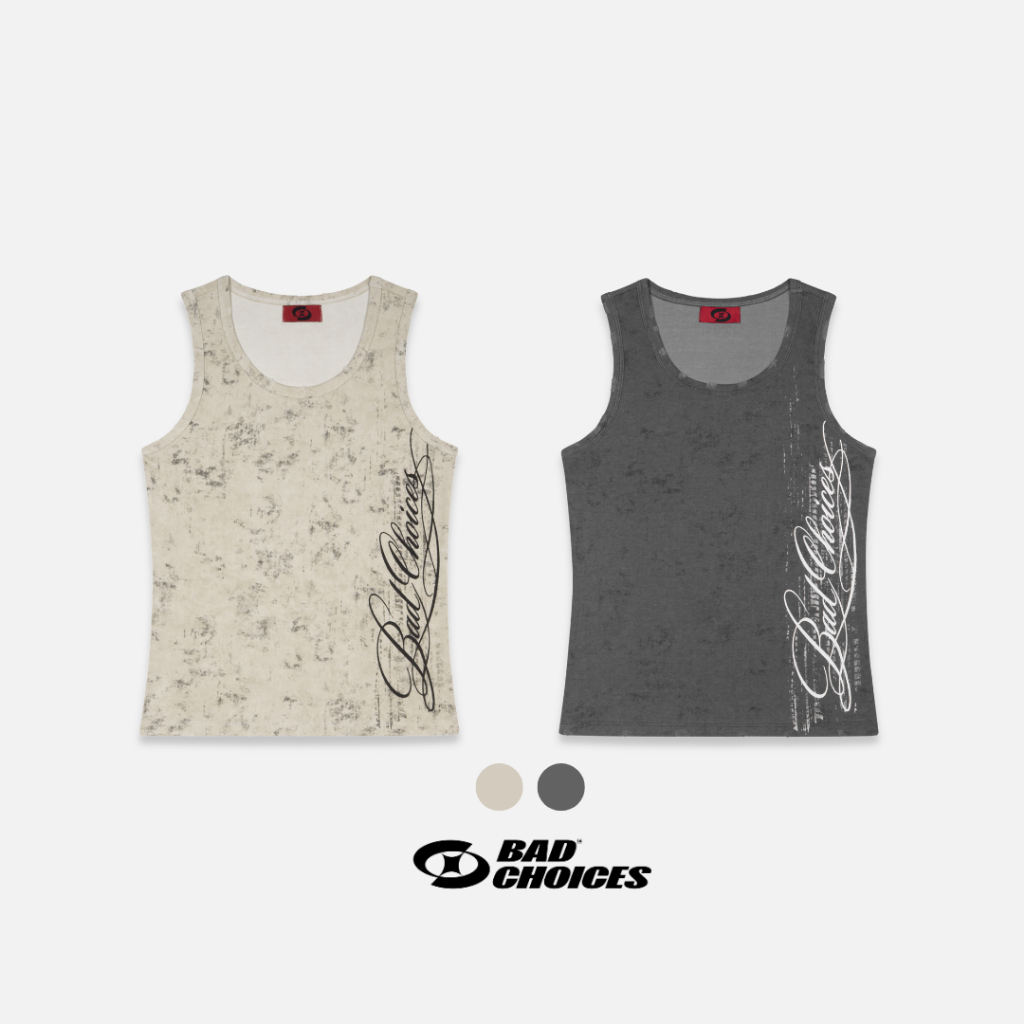 Bad Choices | Áo ba lỗ Tanktop Graphic chữ dọc form ôm | BigBuy360 - bigbuy360.vn