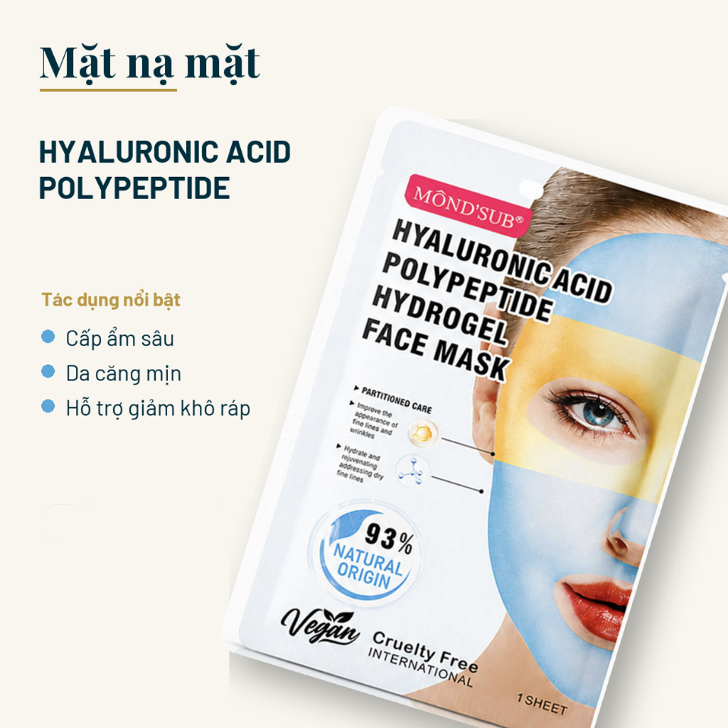 COMBO 10 Mặt Nạ Hydrogel MONDSUB Hyaluronic Acid Polypeptide | Cấp Ẩm Sâu, Giúp Da Căng Mịn | BigBuy360 - bigbuy360.vn