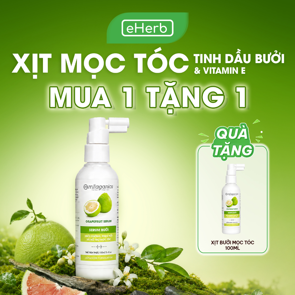 [MUA 1 TẶNG 1] Tinh Dầu Bưởi Xịt Dưỡng Tóc MILAGANICS Giúp Giảm Gãy Rụng, Tóc Chắc Khỏe Dày Mượt