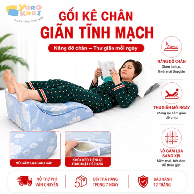 Gối Kê Chân Chống Giãn Tĩnh Mạch Chuyên Dụng Yorokobi KT 25&28CM - TEM CHÍNH HÃNG Đánh Giá Thật, Lượt Mua Thật