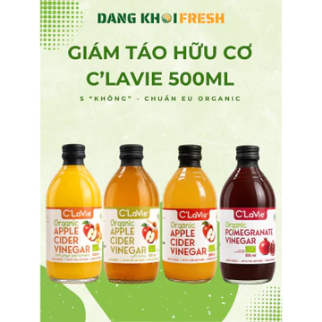 Combo 6 Chai Giấm Táo Hữu Cơ Giảm Cân C'LaVie 500ml Nhập Ý - Giấm Lựu, Táo Mật Ong, Táo Gừng Nghệ