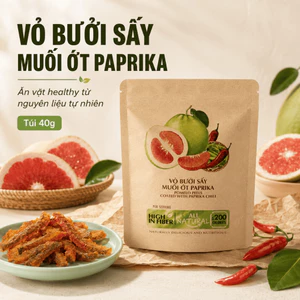Trái Cây Sấy Ăn Vặt Nam Xanh, Vỏ Bưởi Sấy Muối Ớt Paprika, Ăn Vặt Healthy, Không Chất Bảo Quản