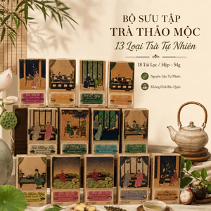 Hộp Trà Túi Lọc Nam Xanh, Trà Thảo Mộc, Nguyên Liệu Tự Nhiên, Hộp Giấy Sang Trọng, Hộp 18 Gói